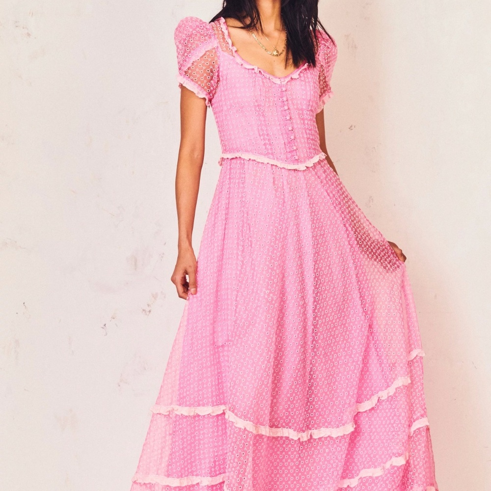 LoveShackFancy Pink Odessa Maxi Dress Size 0
